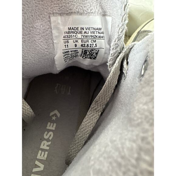 Converse Leather Lift Platform Suede Chuck Taylor All Star High Tops Gray Wm 11 - Picture 6 of 8